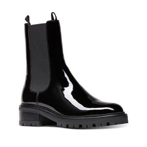 Paige black patent Briana pull on bootie